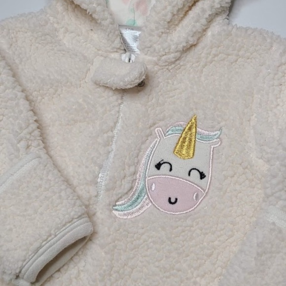 Baby Gear 3-6 Months Baby Girl Footed Unicorn Bear Pajamas - Picture 3 of 9